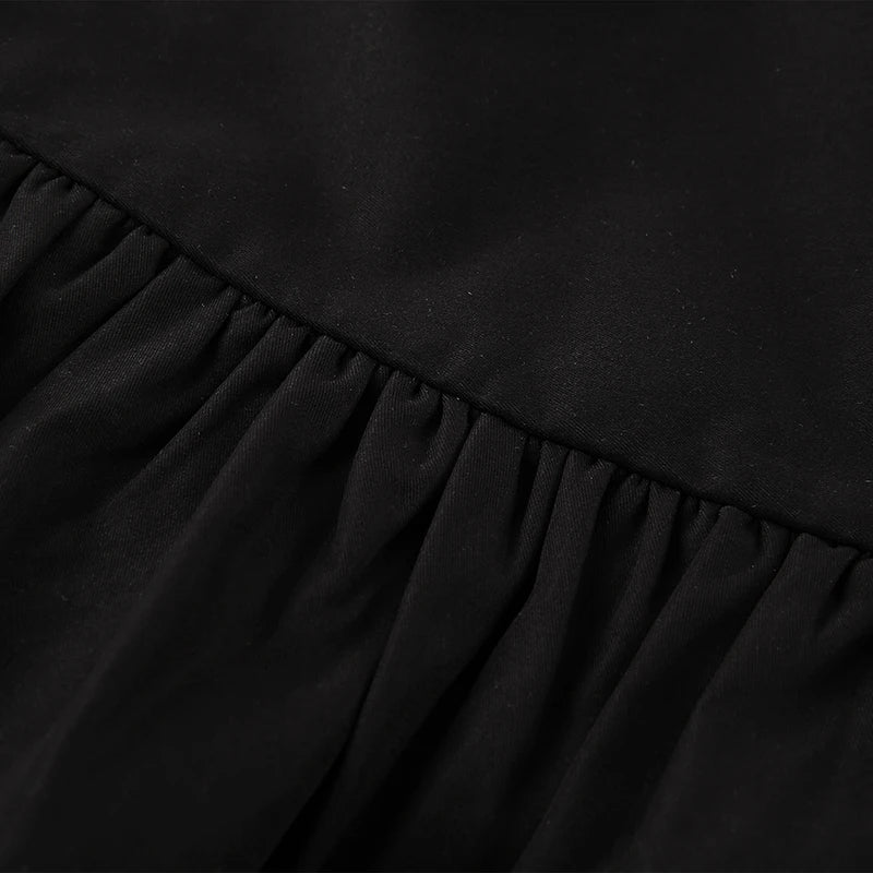Women’s Ruffle Black Mini Skirt A-line High Waist Slim Sexy Short Skirt Summer Criss Cross Bow Tie Up Hot Sweet y2k Streetwear