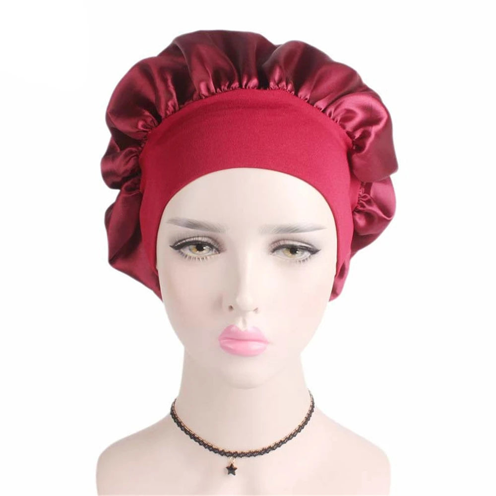 Women's Satin Solid Sleeping Hat