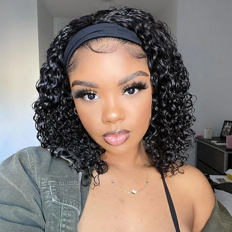 Brazilian Kinky Curly Headband Wig - 8-30 Inch Glueless Human Hair