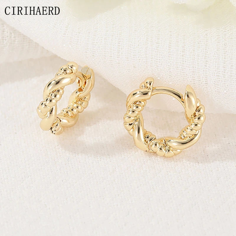 Gold-Plated Women's Small Earrings  - 14K