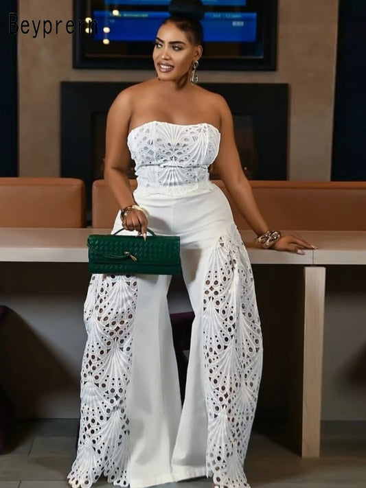Hollow-Out Lace Outfit