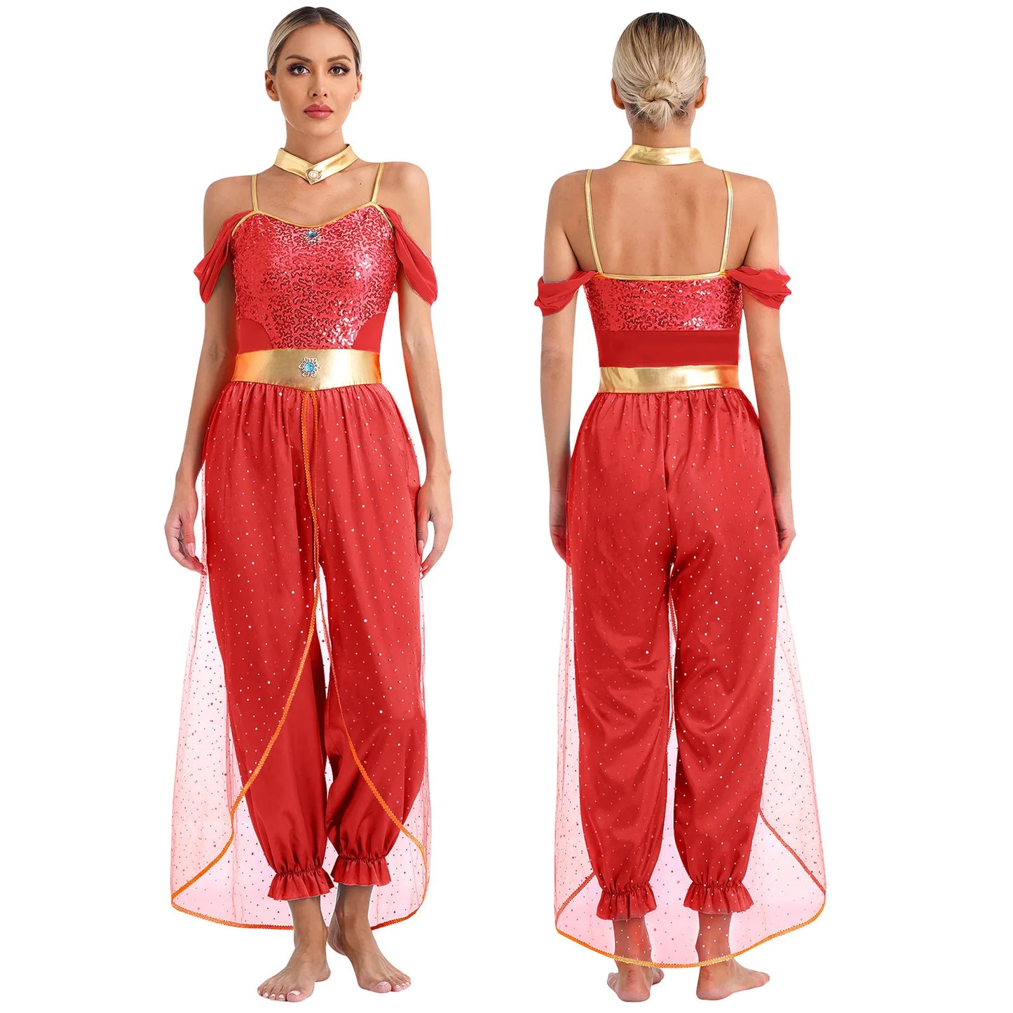 Bollywood-Style Women's Long Pants Jumpsuit