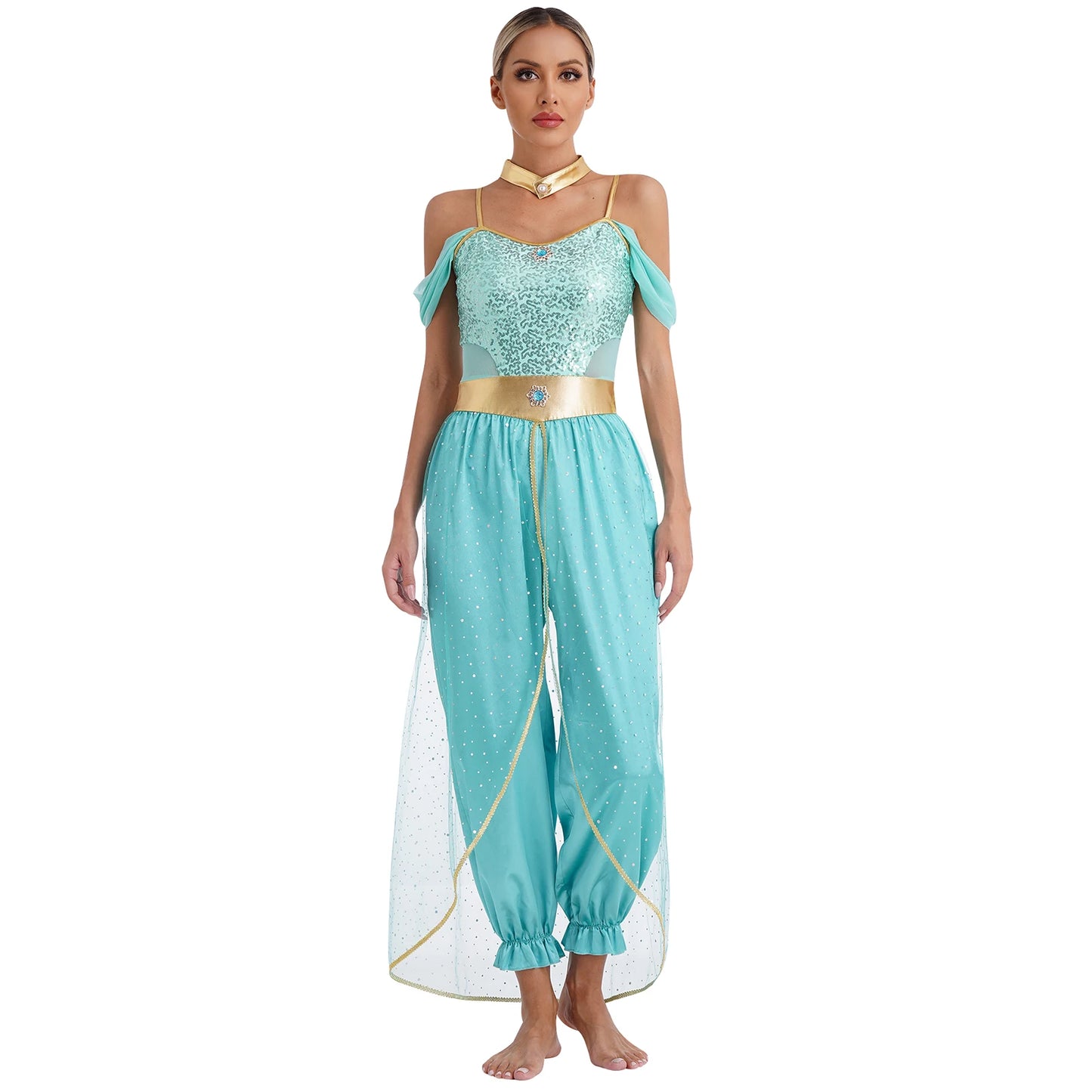 Bollywood-Style Women's Long Pants Jumpsuit