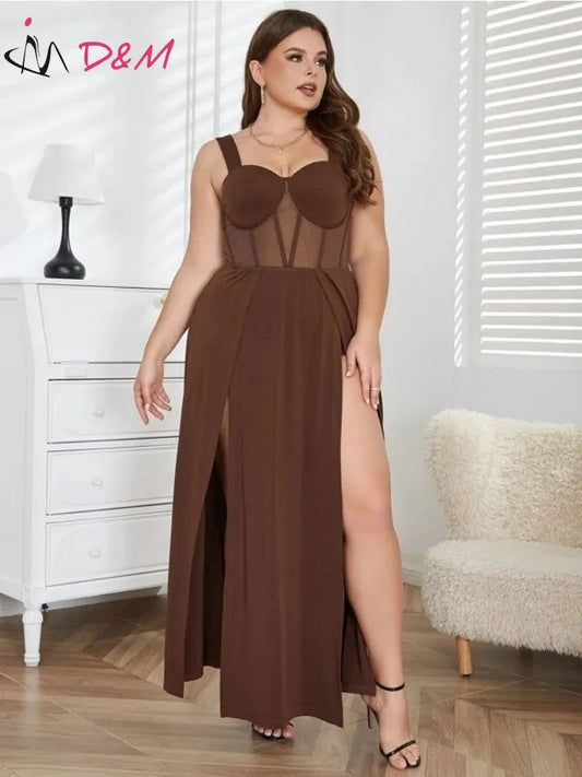 D&M Mesh Split-Thigh Dress