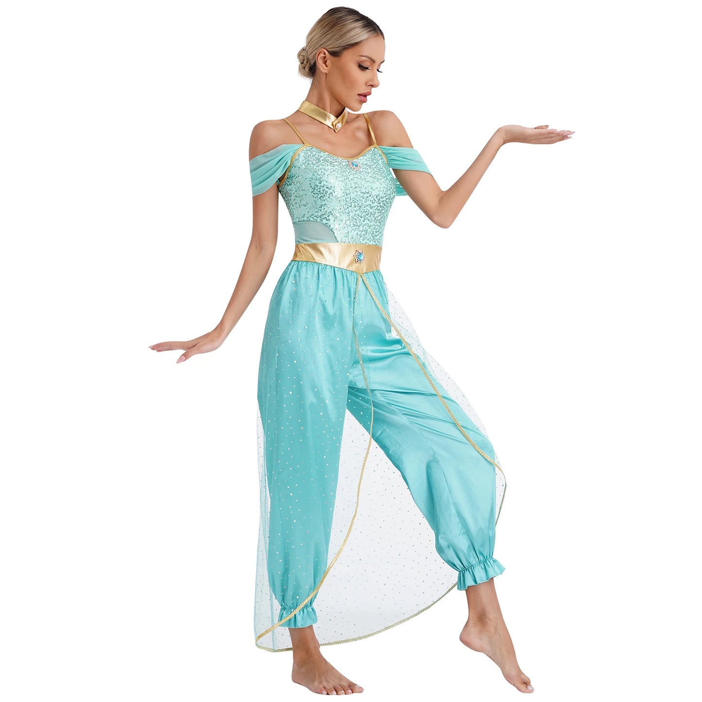 Bollywood-Style Women's Long Pants Jumpsuit