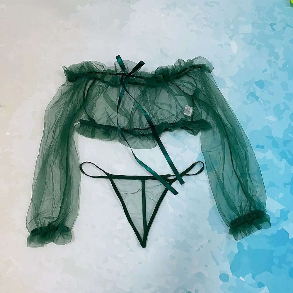 Lace Top + Thong Lingerie Set