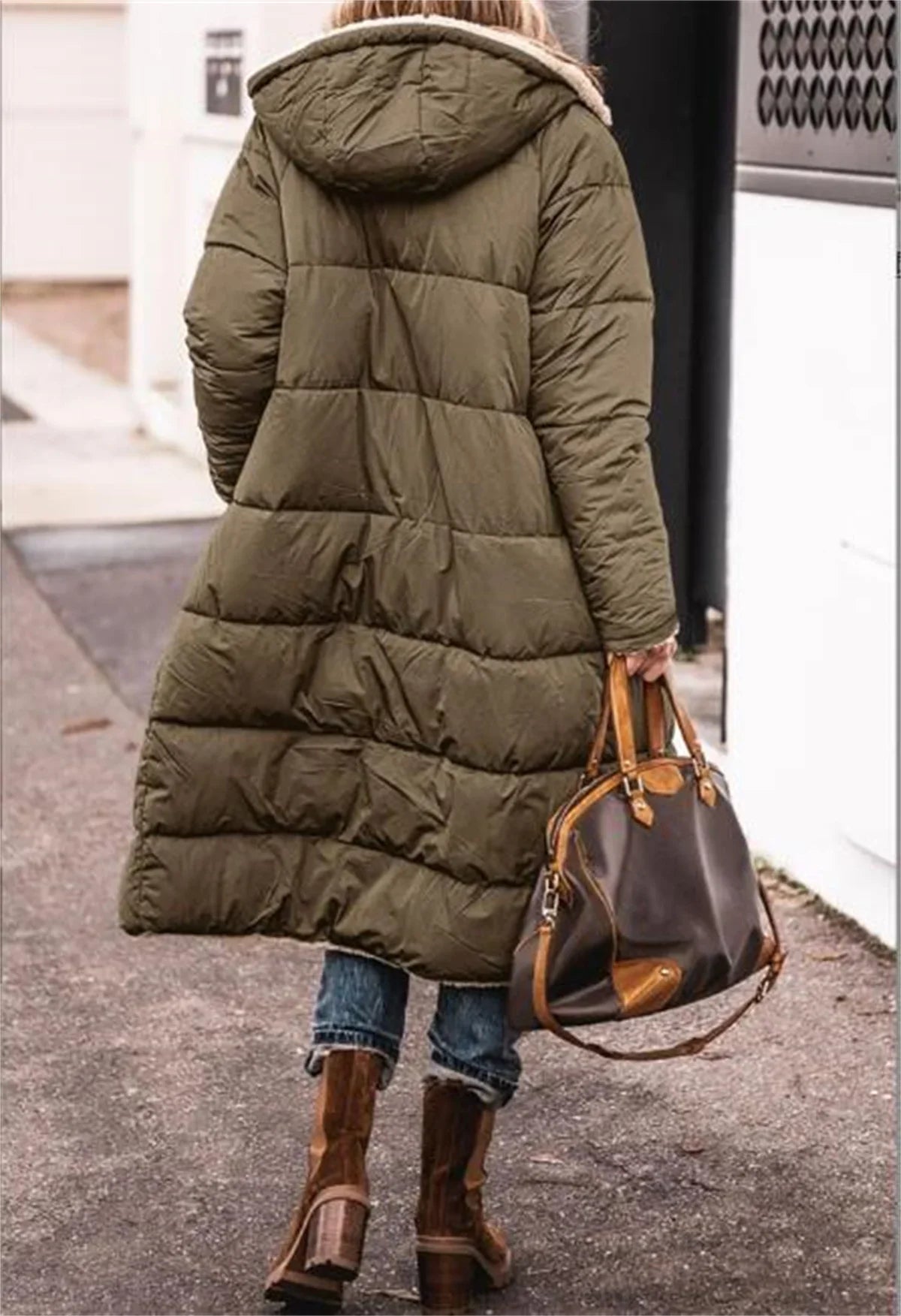 Women's Reversible Winter Hooded Quilted Jacket
