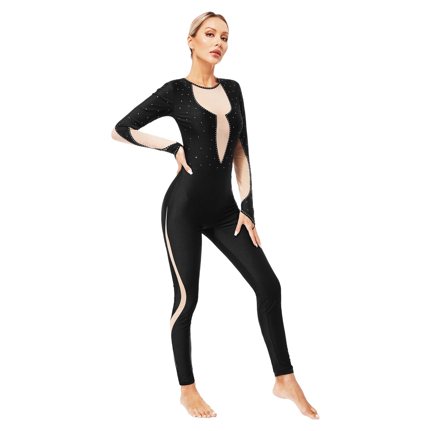 Rhinestones Ballet Dance/Gymnastics Jumpsuit
