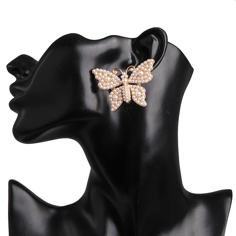 Women's Fashion Classic Butterfly Pearl Earrings