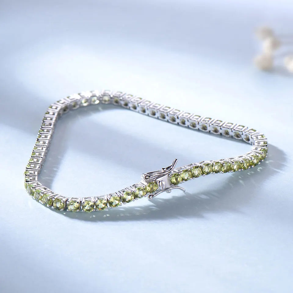 UMCHO 925 Sterling Silver Peridot Bracelet