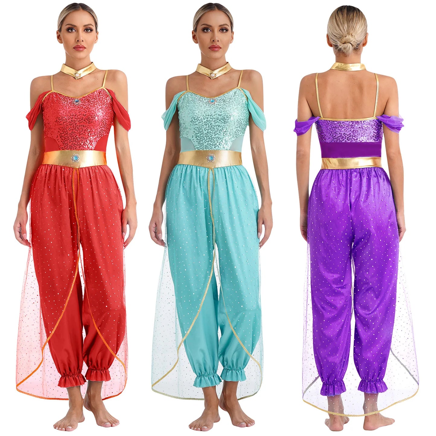 Bollywood-Style Women's Long Pants Jumpsuit