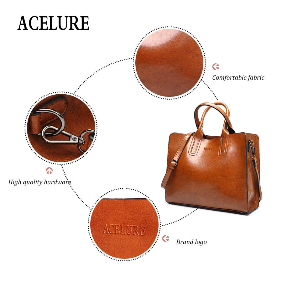 Versatile ACELURE Leather Handbags