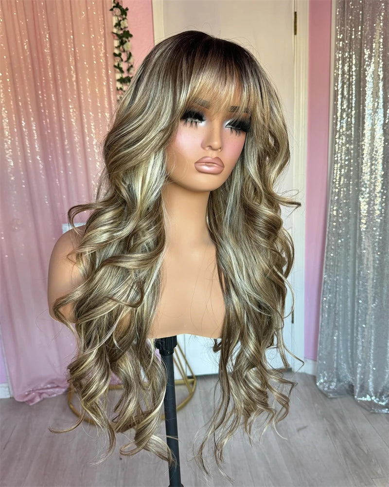 Ash Brown Mixed With Dirty Blonde Wig