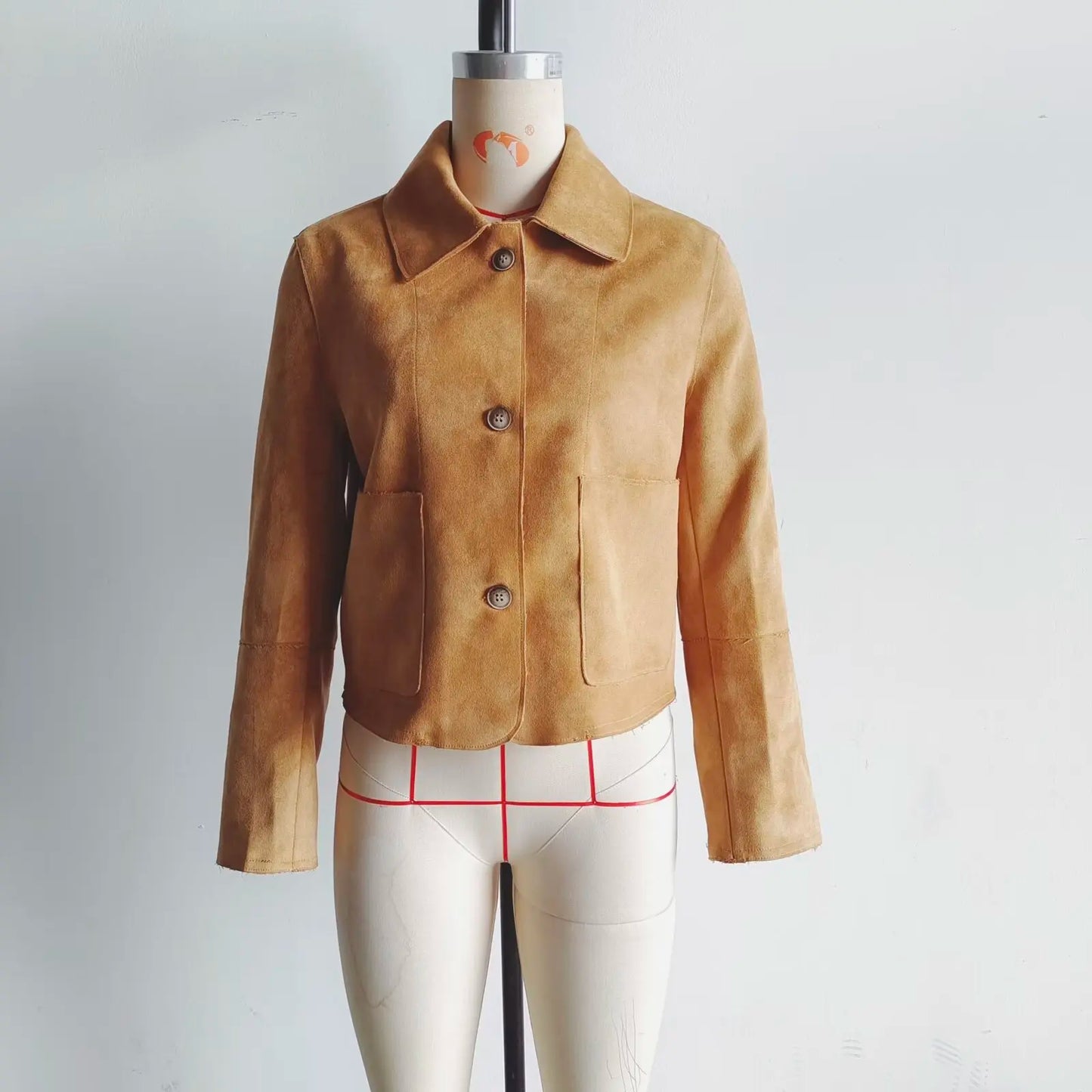 Female Deerskin Velvet Turn-Down-Collar Jacket