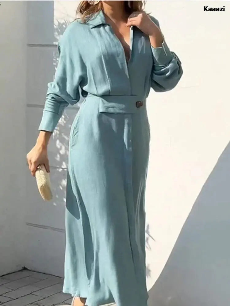 Fashion Long-Sleeve Maxi Dress