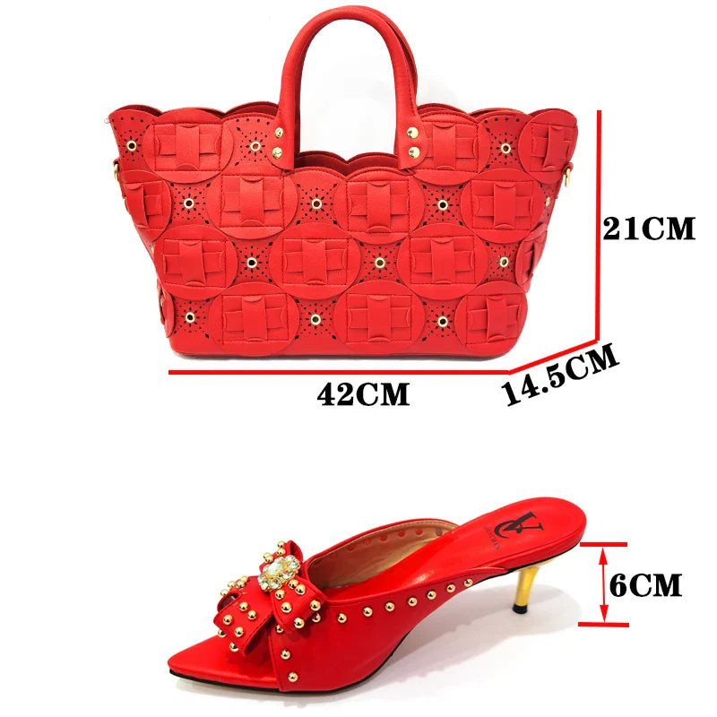 Rivet-Style Matching Shoes & Bag Set