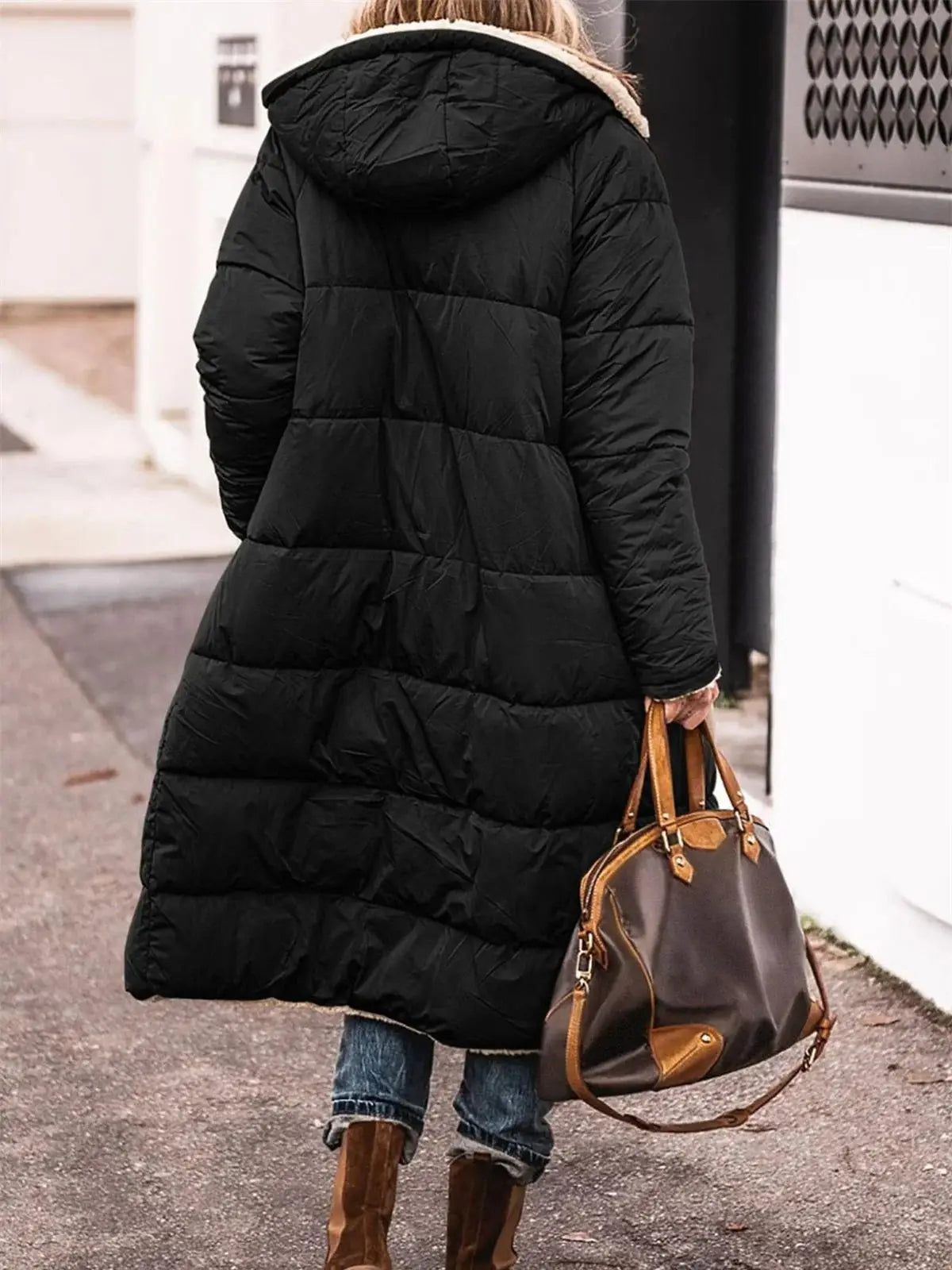 Women's Reversible Winter Hooded Quilted Jacket