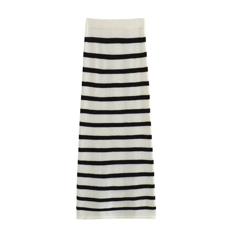 TRAF Fashion Striped Long Skirt