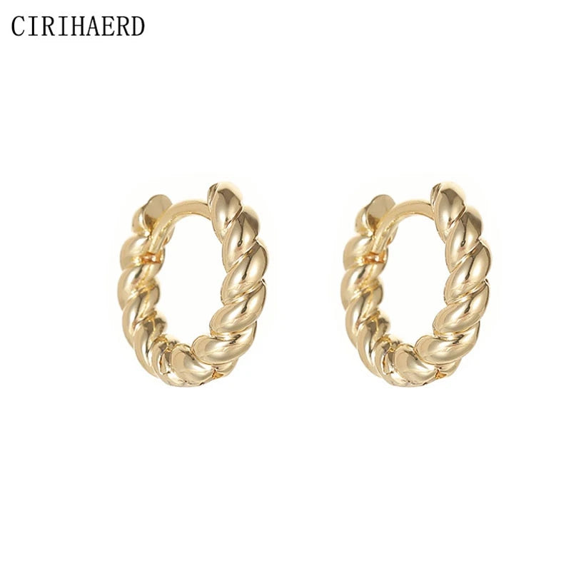 Gold-Plated Women's Small Earrings  - 14K