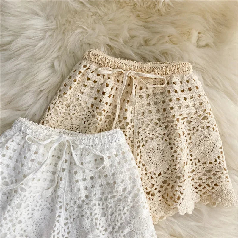 Boho Holiday Crochet Shorts