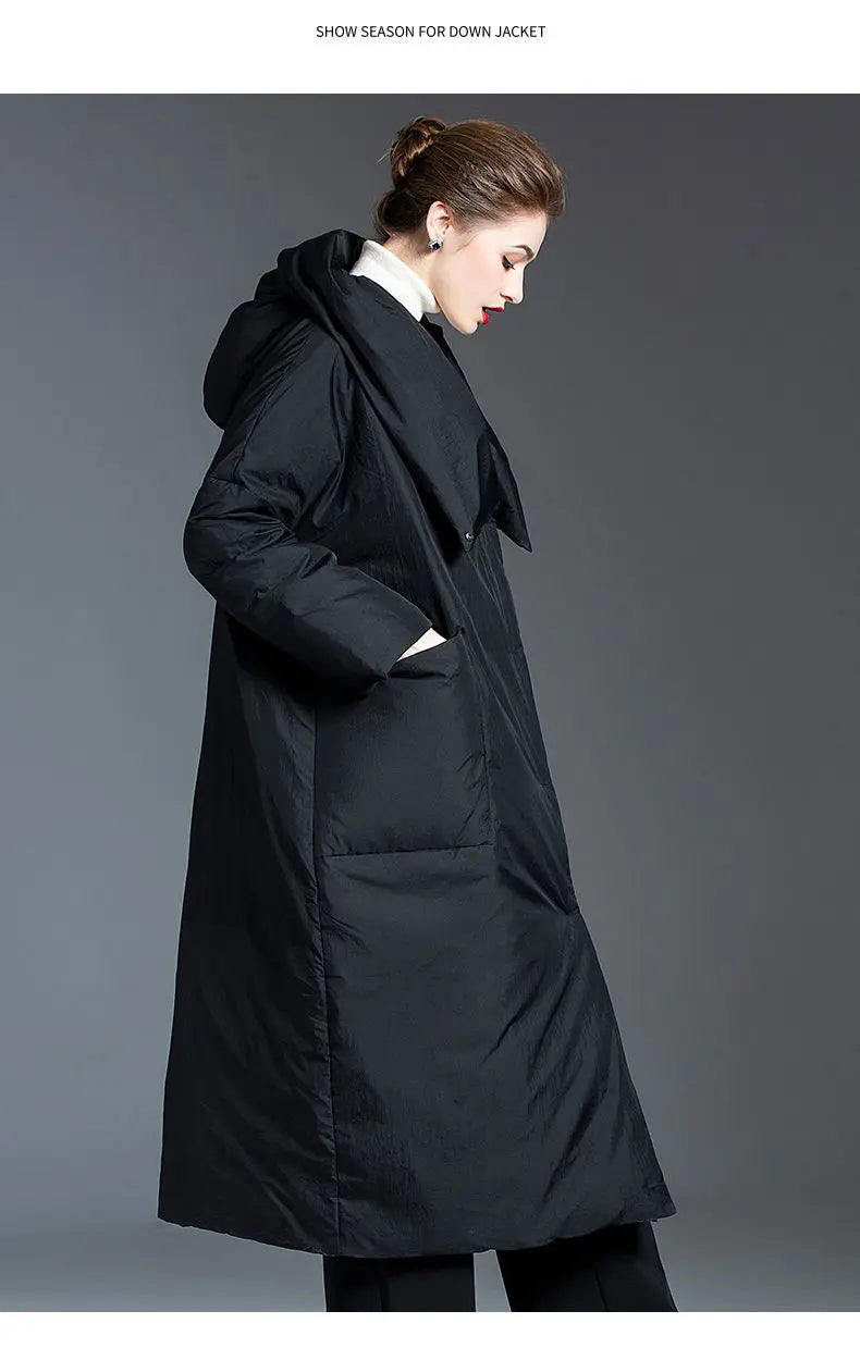 Thick  Loose Long Hooded Women's Jacket