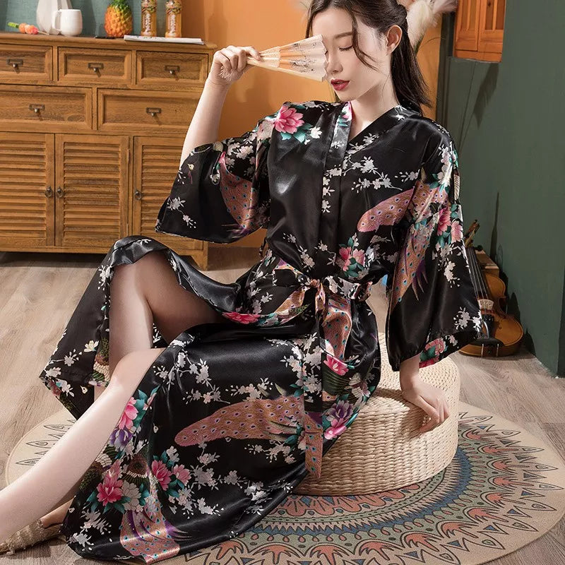 Intimate Print Silk Rayon Robe