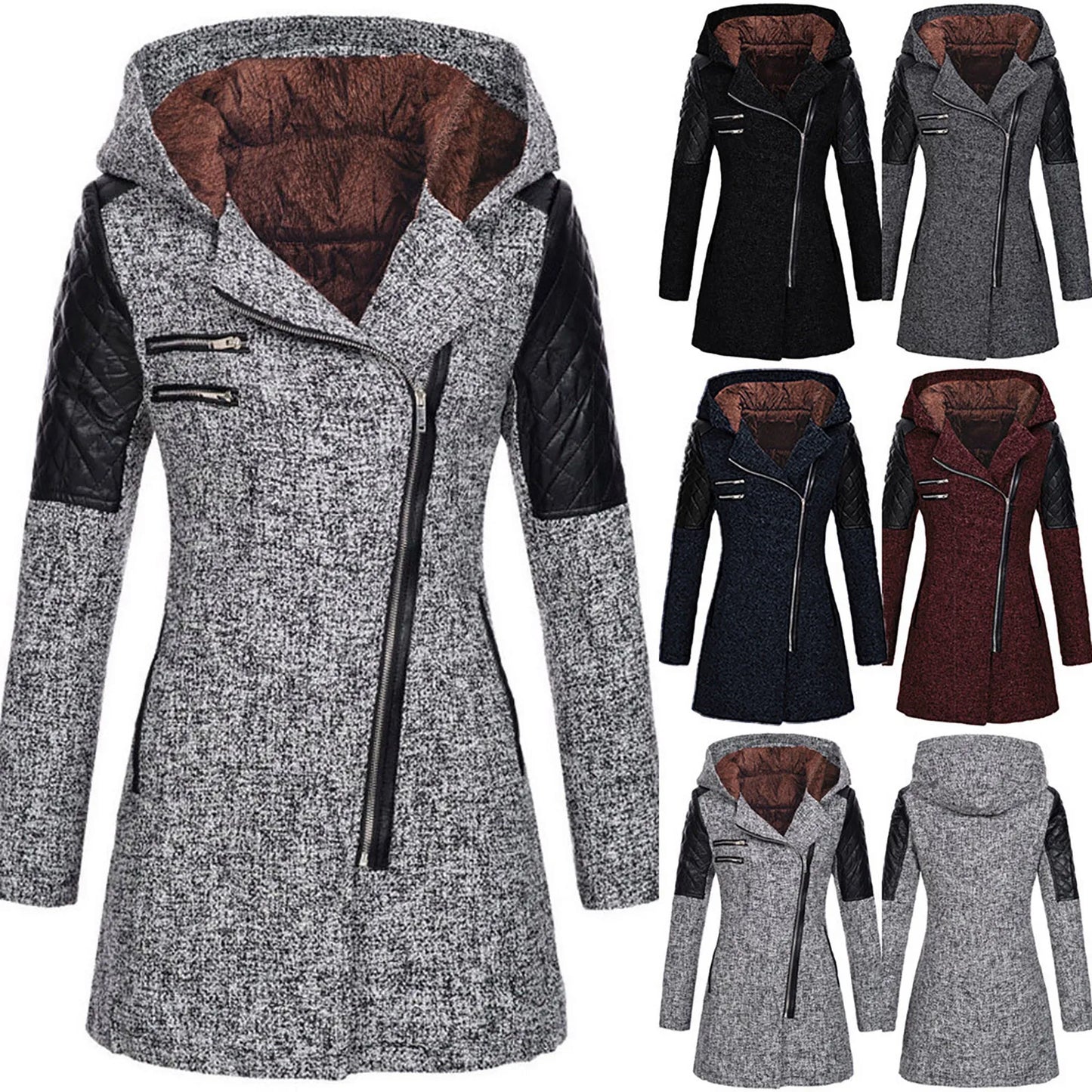 Warm Slim Thick Parka Hooded Zipper Overcoat For Women