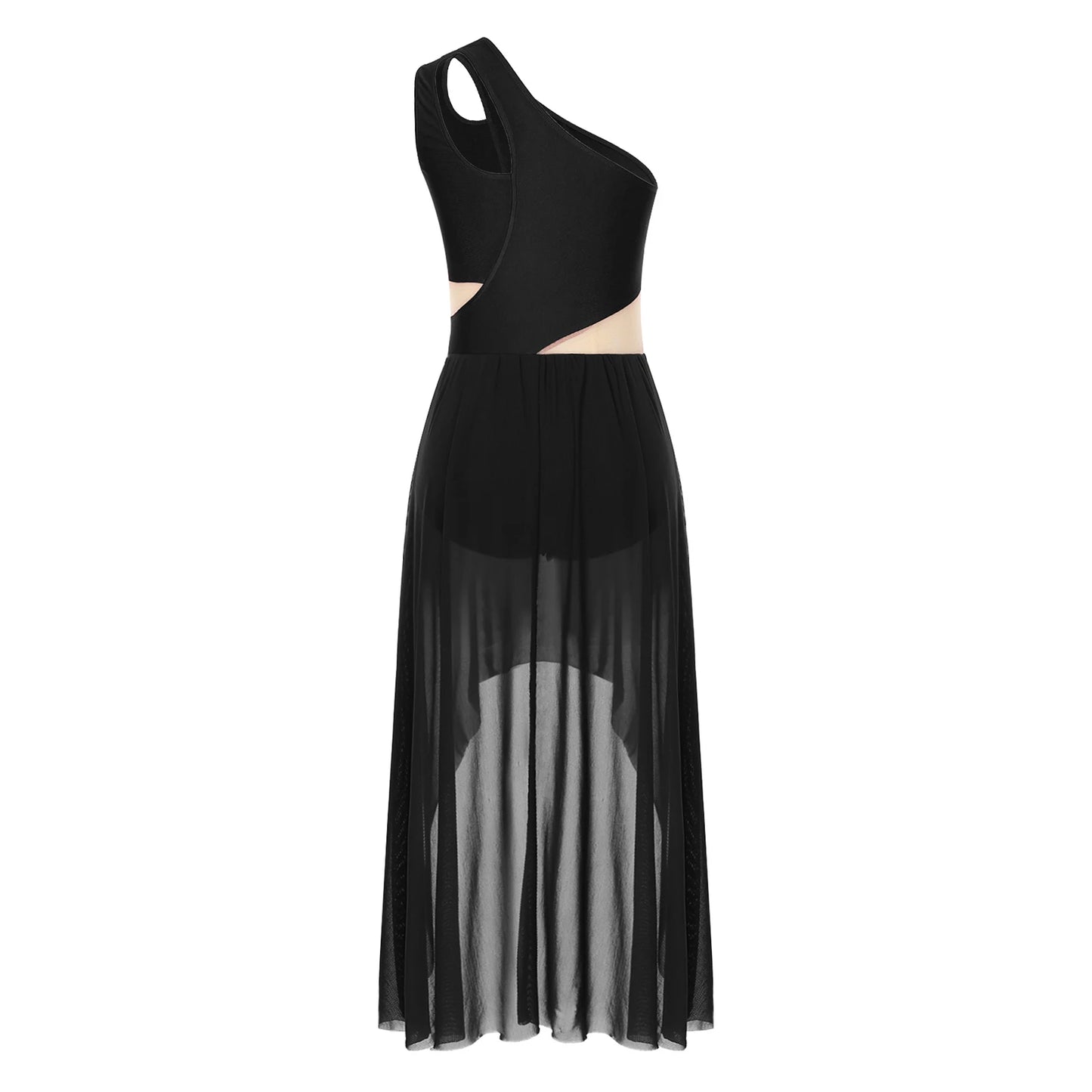 Women Lyrical Dance Costume Sleeveless Rhinestone Ballet Gymnastic Leotard Skirt with Crop Top Set Contemporary Dance Dress