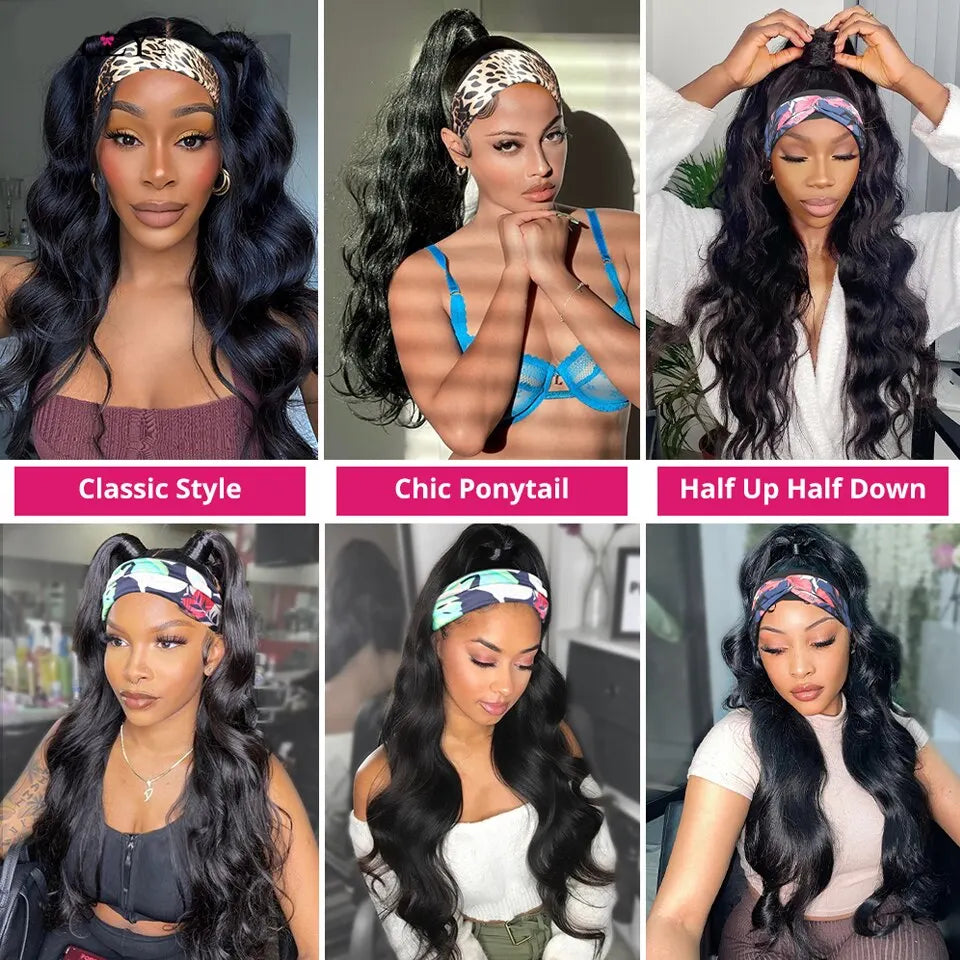 Brazilian Human Hair Wig With Headband