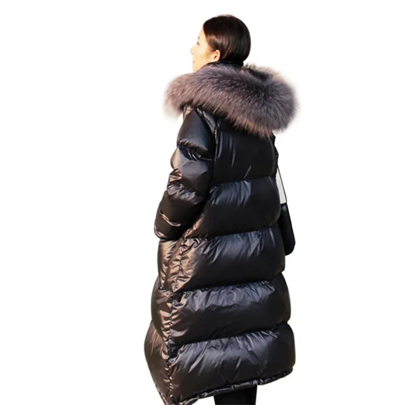 Over-Knee Thickened Loose Winter Jacket for Women