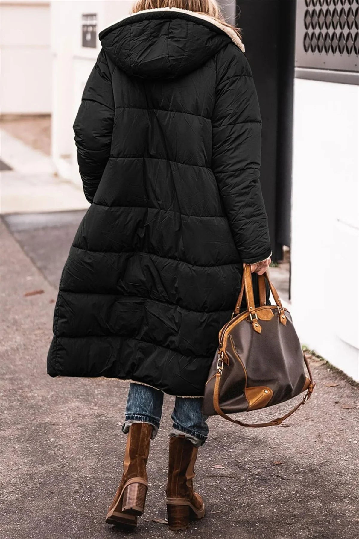Women's Reversible Winter Hooded Quilted Jacket