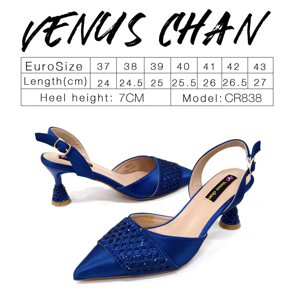 New Elegant Heels & Rhinestone Handbag Set