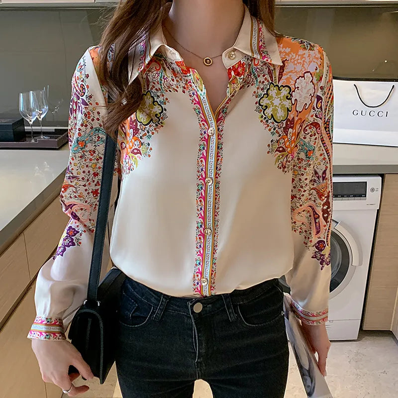 Flower Print Ladies' Blouse