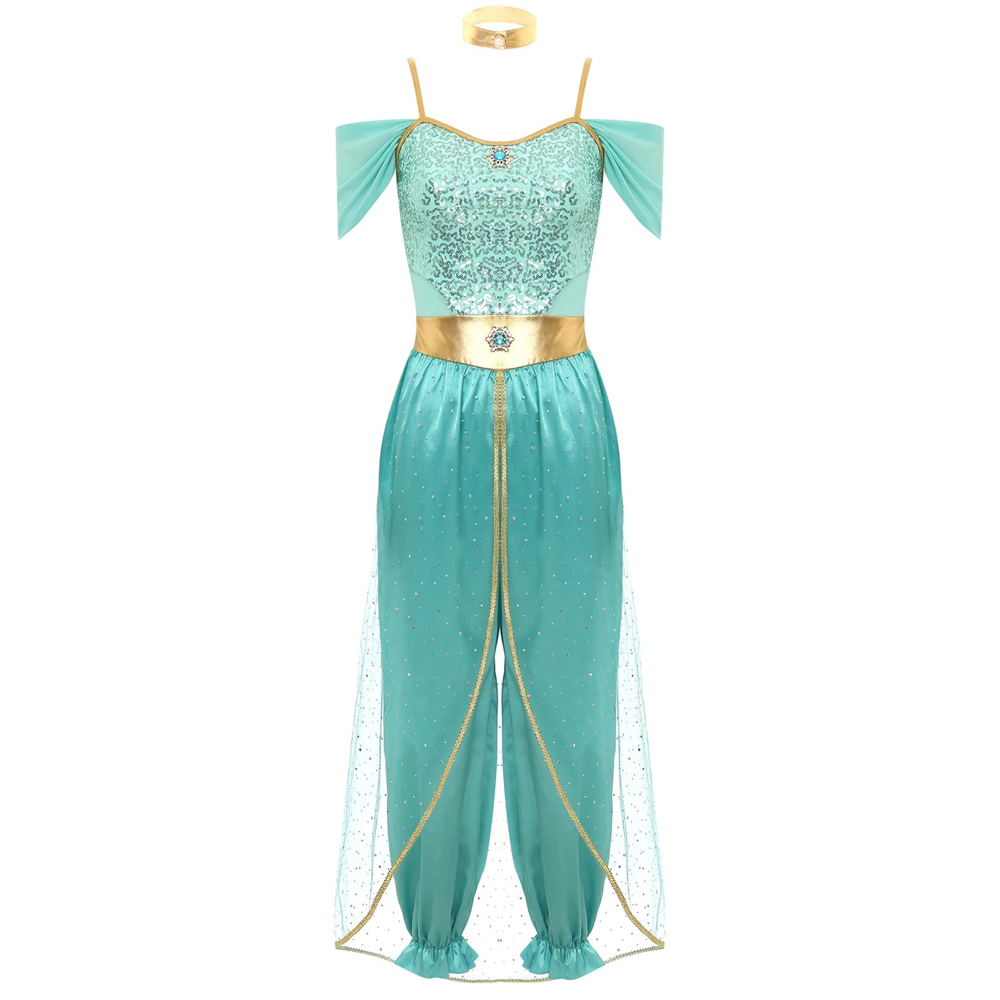 Bollywood-Style Women's Long Pants Jumpsuit