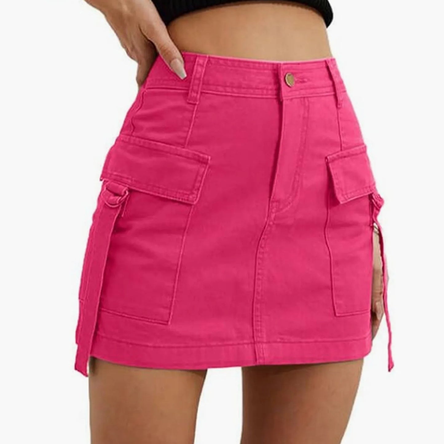 High-Waist Cargo Skirt