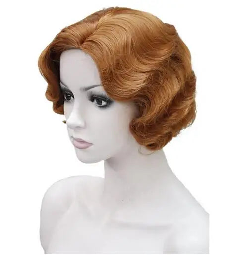 Synthetic Hair 1920‘s Flapper Hairstyles Wig for Women Finger Wave Retro Style Short Synthetic Wig Cosplay Halloween Wig
