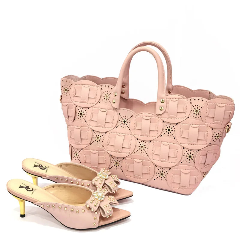 Rivet-Style Matching Shoes & Bag Set