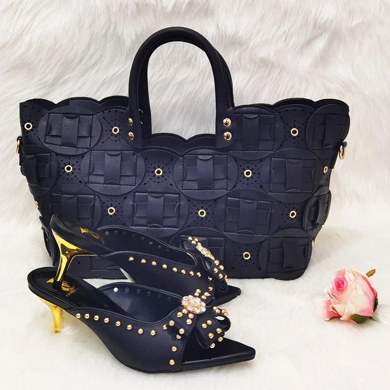 Rivet-Style Matching Shoes & Bag Set