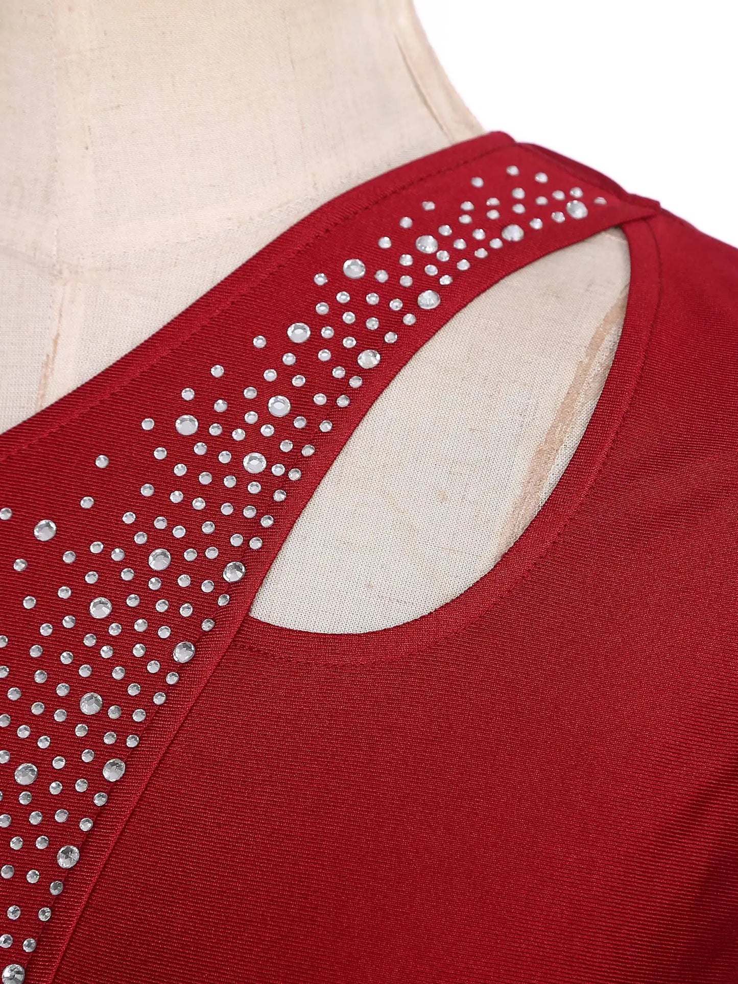 Women Lyrical Dance Costume Sleeveless Rhinestone Ballet Gymnastic Leotard Skirt with Crop Top Set Contemporary Dance Dress