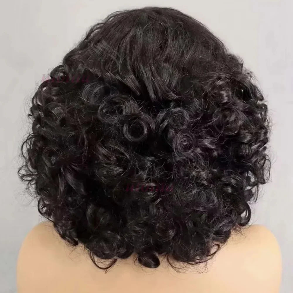 Egg Curls Human Hair Wig With Bangs