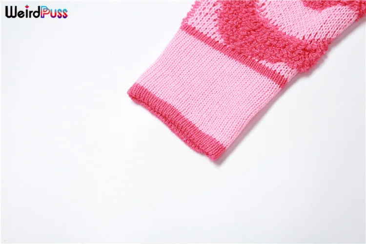 Weird Puss y2k Sweet Cardigan Sweater Women V-Neck Button Autumn Stylish Casual Long Sleeve Warm Wild Streetwear Knit Jumper