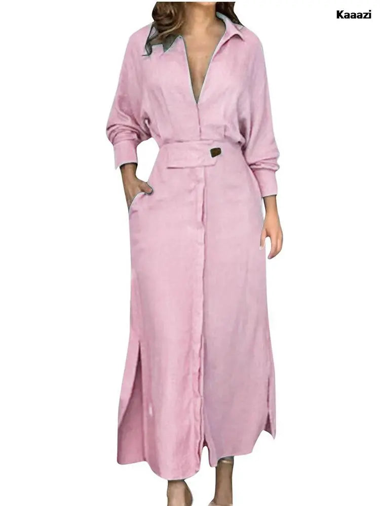 Fashion Long-Sleeve Maxi Dress