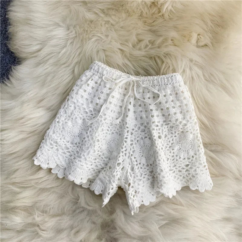 Boho Holiday Crochet Shorts