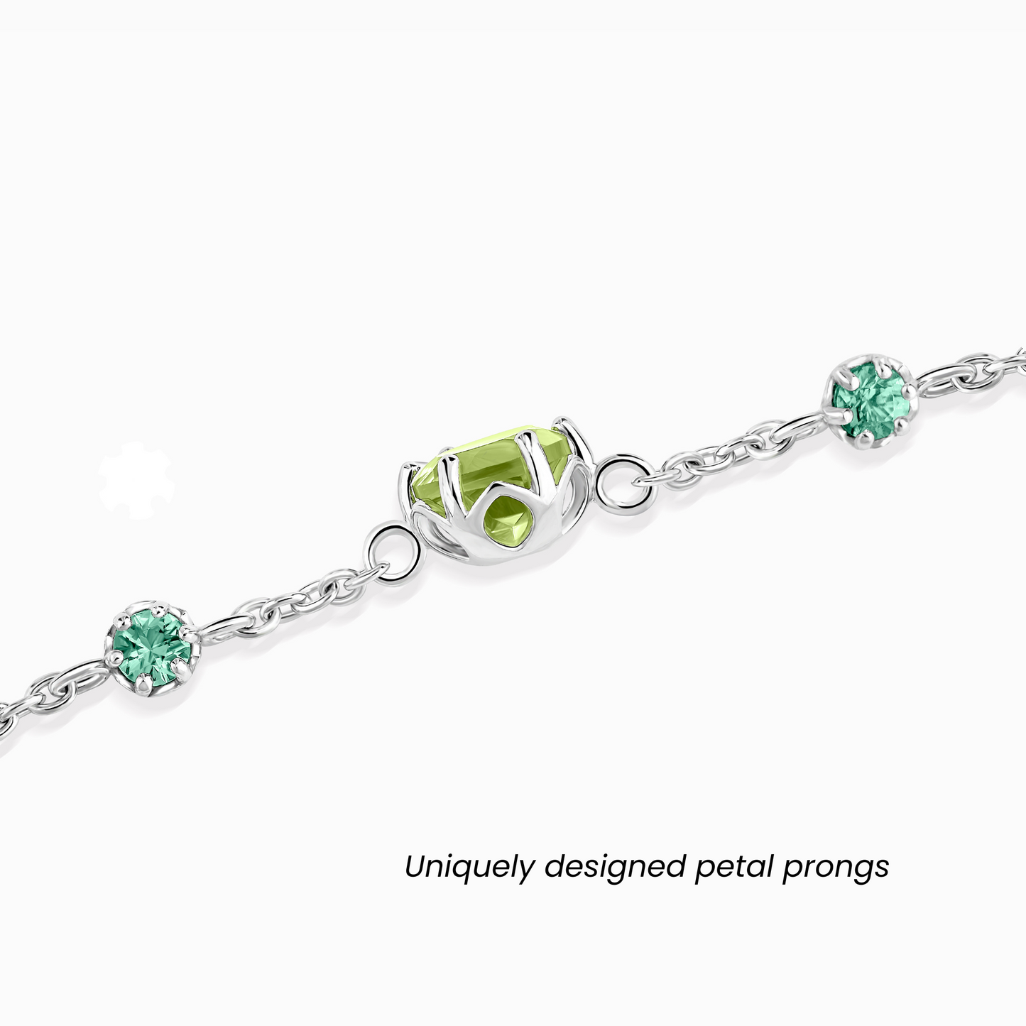 Emerald & Peridot Bracelet in Sterling Silver