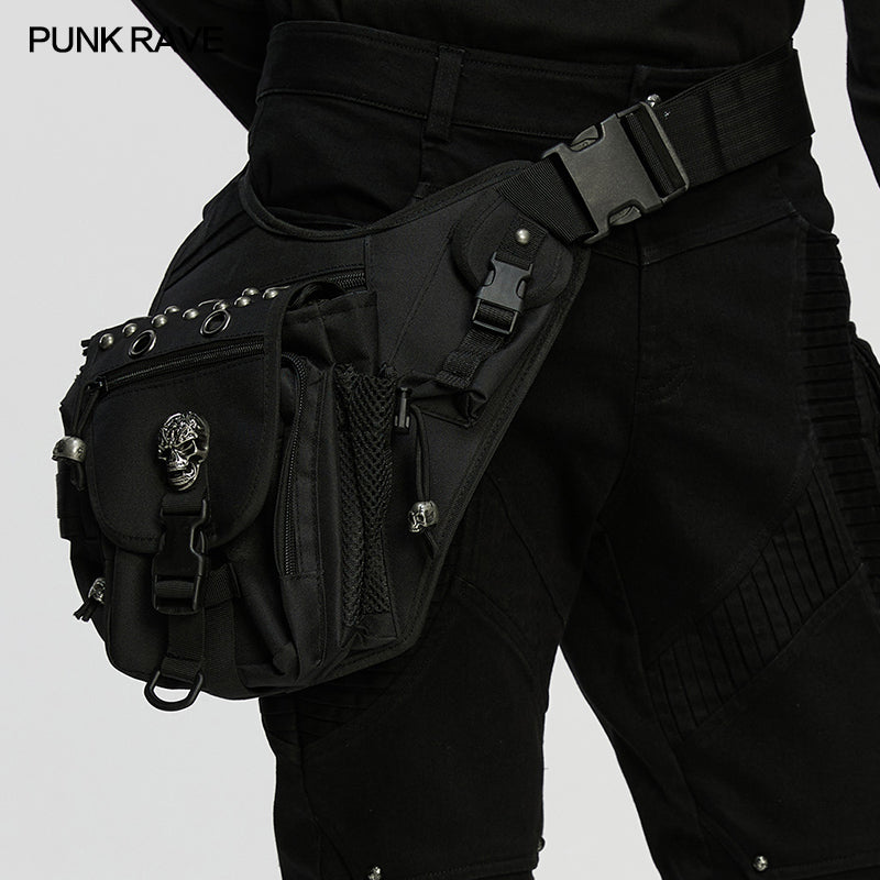 Techwear Skull Waist–Leg Bag