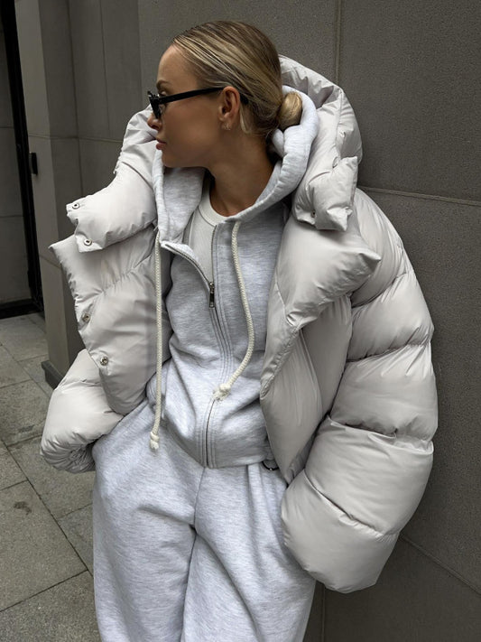 Women's Fashion Quilted Puffy Polyester Coat