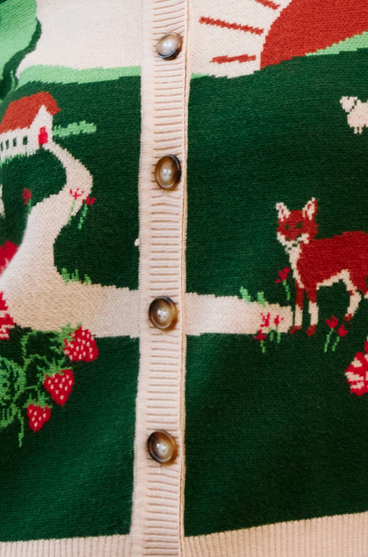 Fox Scene Viscose Knitted Box Jacket