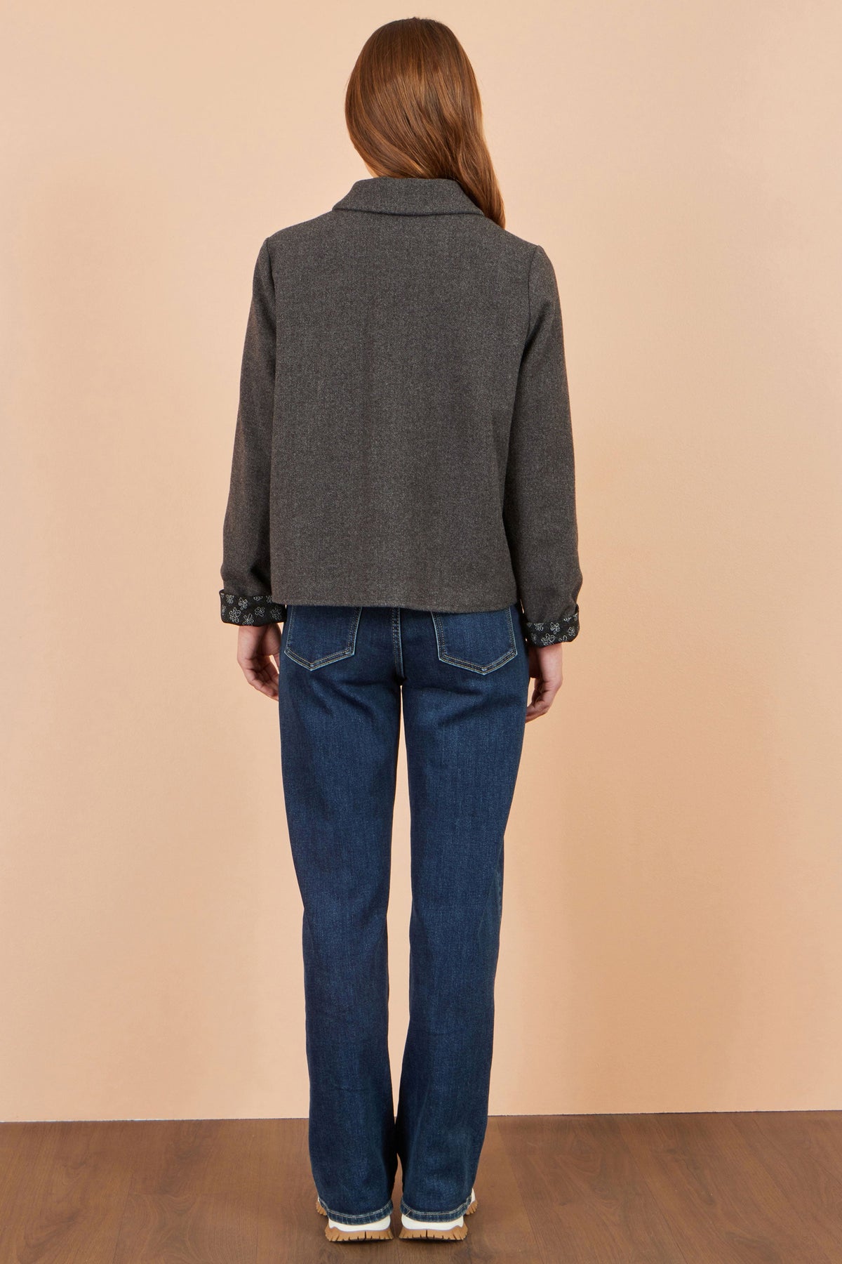 Grey Patchwork Boxy Jacket