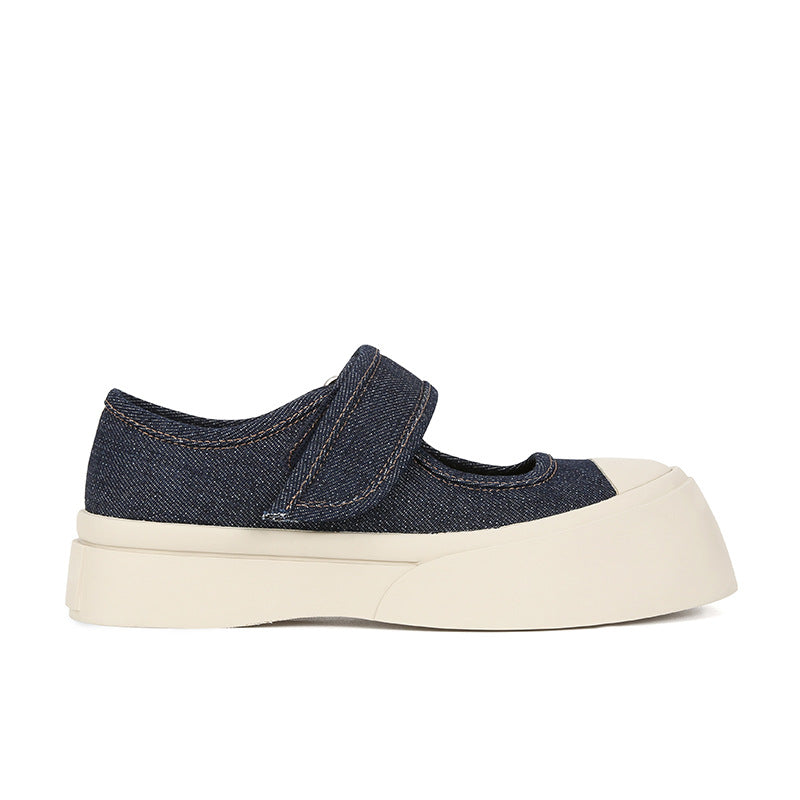 Velcro Platform Canvas Shoes