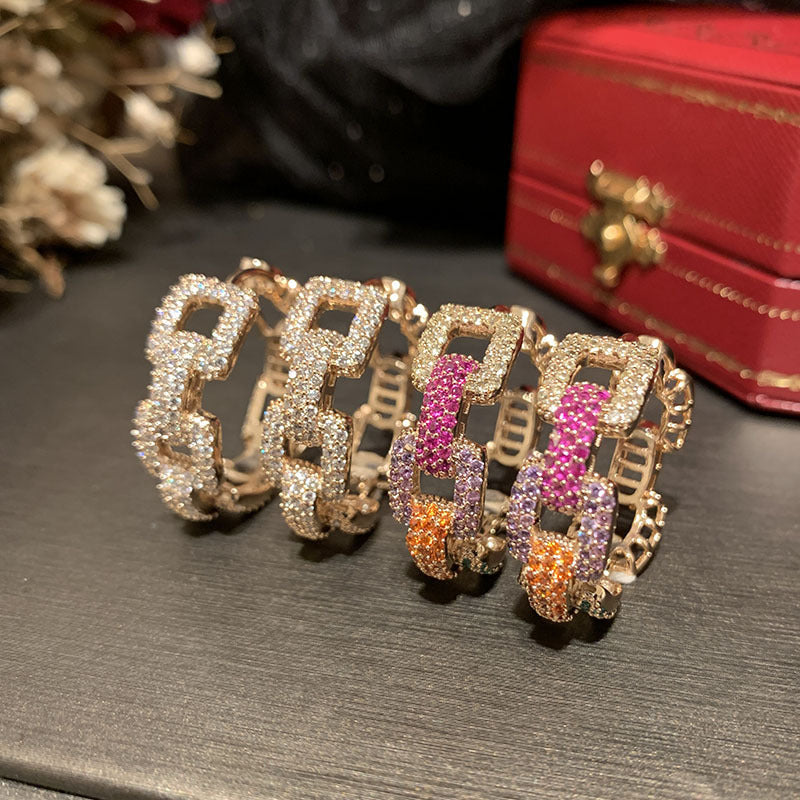 Sweet And Elegant Rainbow Hoop Earrings